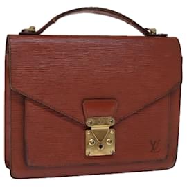 Louis Vuitton-LOUIS VUITTON Bolso de mano Epi Monceau Marrón M52123 Bases de autenticación de LV13999-Castaño