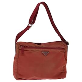 Prada-PRADA Shoulder Bag Nylon Red Auth 73454-Red