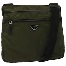 Prada-PRADA Shoulder Bag Nylon Khaki Auth 72559-Khaki