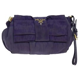 PRADA Pochette Ruban Nylon Violet Auth 73020 Violet