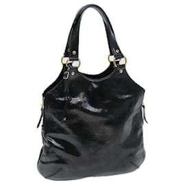 Saint Laurent-SAINT LAURENT Hand Bag Enamel Black 177739 Auth bs13905-Black
