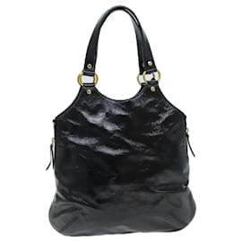 Saint Laurent-SAINT LAURENT Hand Bag Enamel Black 177739 Auth bs13905-Black