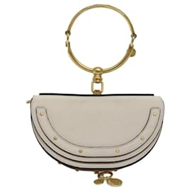 Chloé-Chloe Small Bracelet Shoulder Bag Leather 2way Cream Auth 70937-Cream