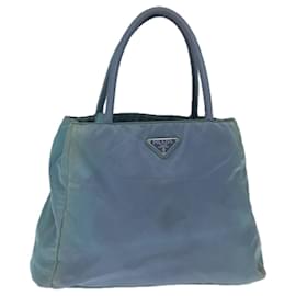 Prada-PRADA Hand Bag Nylon Blue Auth 72857-Blue