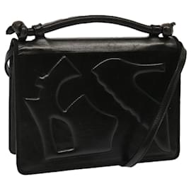 Salvatore Ferragamo-Salvatore Ferragamo Hand Bag Leather 2way Black Auth bs13918-Black