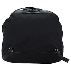 Gucci-GUCCI GG Canvas Jackie Backpack Black 003 0246 auth 73377-Black