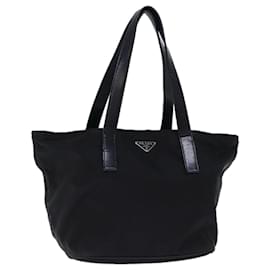 Prada-PRADA Hand Bag Nylon Black Auth 72864-Black