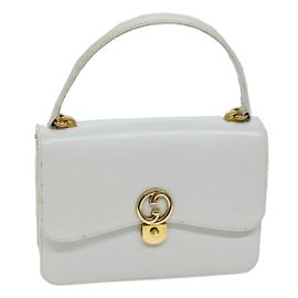 GUCCI Handtasche Leder Weiß Auth yk12076 Weiß