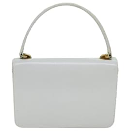 Gucci-GUCCI Hand Bag Leather White Auth yk12076-White