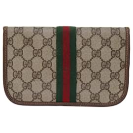 Gucci-Bolso GUCCI GG Supreme Web Sherry Line PVC Beige Rojo 014 89 5205 autenticación 72829-Roja,Beige