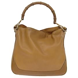 Gucci-GUCCI Bamboo Shoulder Bag Leather 2way Brown Auth 72419-Brown