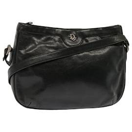 Christian Dior-Christian Dior Shoulder Bag Leather Black Auth bs13988-Black