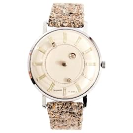 Autre Marque-Reloj misterioso de 1960 estilo Vacheron Constantin en acero con diamantes.-Plata