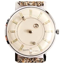 Autre Marque-Reloj misterioso de 1960 estilo Vacheron Constantin en acero con diamantes.-Plata