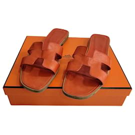 Hermès-Sandalias abiertas-Naranja