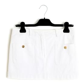 Balenciaga-Balenciaga Ghesquière FR36 Mini Skirt US6 White Cotton Mini Skirt-White