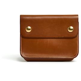 Hermès-Hermes 1997 Florida Barenia leather belt pouch bag clutch-Brown