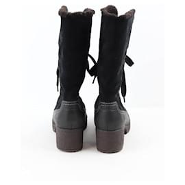 See by Chloé-Bottes à lacets en daim-Noir