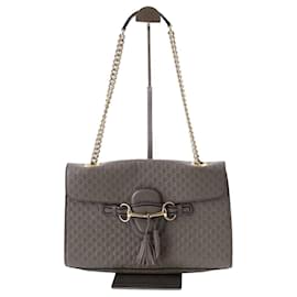 Gucci-Leather shoulder bag-Grey