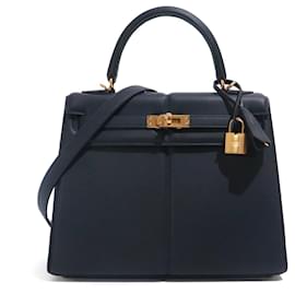 Hermès-HERMES Handtaschen Kelly 25-Marineblau