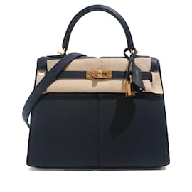 Hermès-HERMES Handtaschen Kelly 25-Marineblau