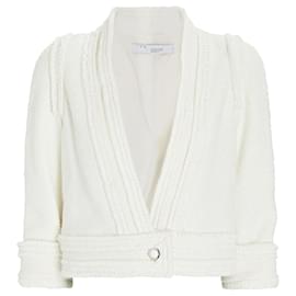 Autre Marque-IRO Ivory Cezais Cropped Collarless Tweed Jacket-Cream