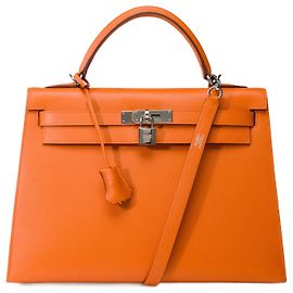 Hermès Hermes Kelly bag 32 in Orange Leather - 101890 Orange