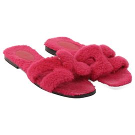 Hermès HERMES  Flats EU 38 Shearling Pink