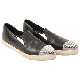 MIU MIU Pisos UE 37 Cuero Negro