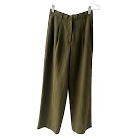 Autre Marque-Isaac Mizrahi Silk / Linen Trouser-Green