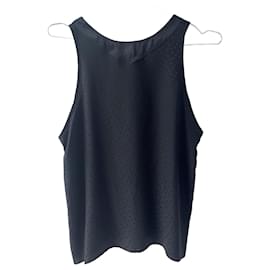 Autre Marque-90Top di Geoffrey Beene Sport in seta a pois-Nero