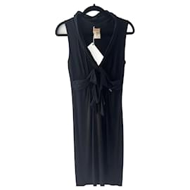 John Galliano-Galliano 2000's Dress with Polka Dot Bow-Black