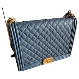 Chanel-Chanel Boy Large Flapbag (30cm/12in)-Blau