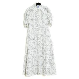 Autre Marque-Vestido de algodón blanco Maxi Thierry Colson FR40 US10 en perfecto estado.-Blanco