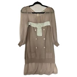 Stella Mc Cartney Vestido Stella McCartney de seda e lã bege Bege