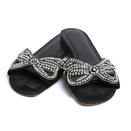 Isabel Marant-Mules Isabel Marant FR40 en ante negro con joyas, talla US9.-Negro