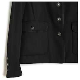 Chanel-Chanel AH2008 Casaco FR38 Preto lã FW2008 smoking Jacket US8-Preto