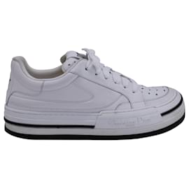 Dior-Dior D-Freeway Low-Top Sneakers in White Leather-White