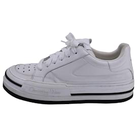 Dior-Dior D-Freeway Low-Top Sneakers in White Leather-White