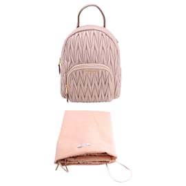 Miu Miu-Miu Miu Matelassé Backpack in Pastel Pink Leather-Other