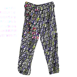 Fendi-Pantalon court Fendi Zucca FF en viscose multicolore-Autre,Imprimé python