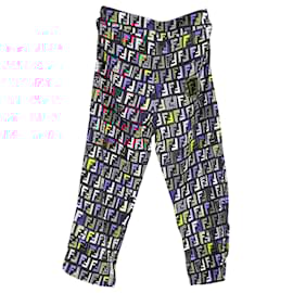 Fendi-Pantalon court Fendi Zucca FF en viscose multicolore-Autre,Imprimé python