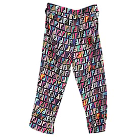 Fendi-Fendi Zucca FF Cropped Pants aus mehrfarbiger Viskose-Mehrfarben