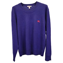 Burberry-Burberry Brit Crewneck Sweater in Blue Wool-Blue