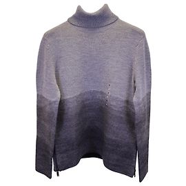 Michael Kors Gradient Turtleneck Sweater in Grey Merino Wool Grey