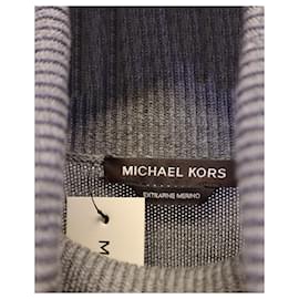 Michael Kors-Pull à col roulé dégradé Michael Kors en laine mérinos grise-Gris