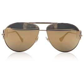 Gianni Versace-Versace Gold Metal Aviator Medusa Sunglasses Mod. 2249 65/14-Other
