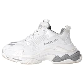 Balenciaga-Balenciaga Triple S Sneakers aus weißem Polyurethan-Weiß