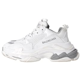 Balenciaga-Zapatillas Balenciaga Triple S Poliuretano Blanco-Blanco