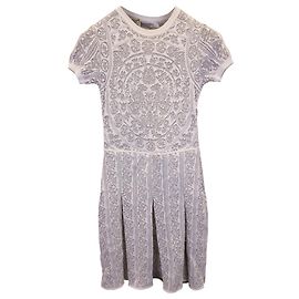 Valentino Garavani Robe Plissée Valentino en Coton Blanc Blanc